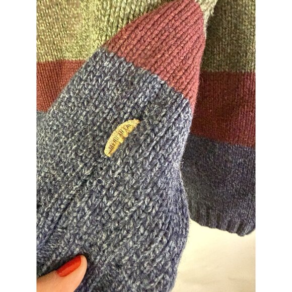 Vintage Y2K American Eagle Lambswool Color Block Sweater Grunge - Picture 3 of 9